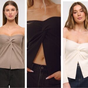 Bundle of 3: Abercrombie & Fitch Off-The-Shoulder Twist Sweater